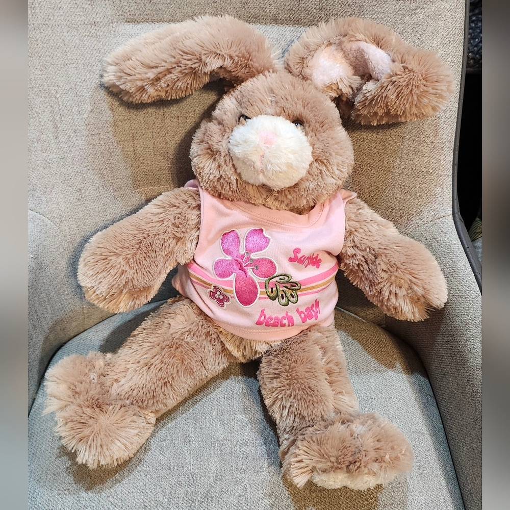 Build A Bear Workshop Beige Bunny With Bendable Ears Stuffed Animal Plush Toy
